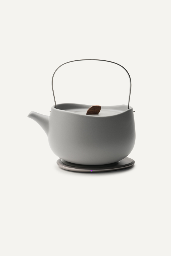 Ohom Inc Leiph Self-Heating Teapot Set - Soft Gray