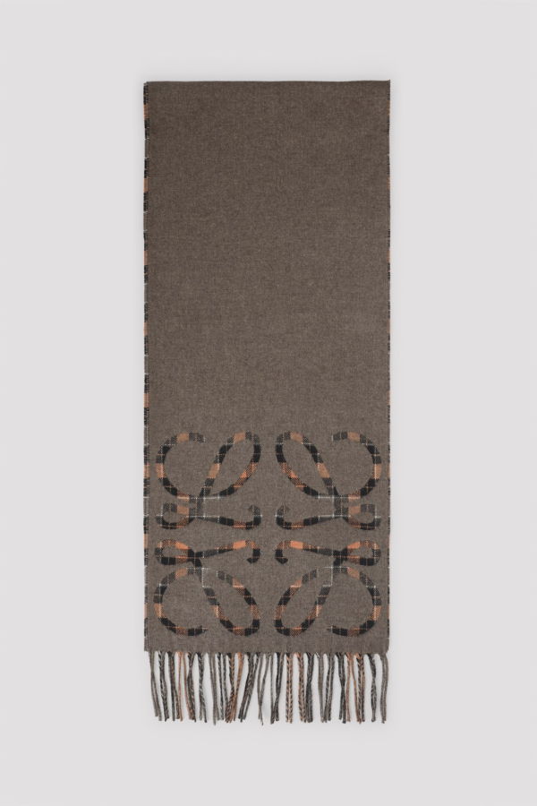 LOEWE 28x180 Anagram Scarf - Brown Multicolor
