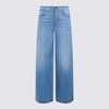 ALEXANDER WANG Vintage Marbled Blue Cotton Jeans - Vintage Marbled Blue - Thumbnail 1