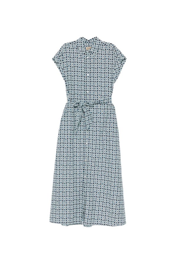 Woolrich Cotton Blend Chemisier Dress - Blue