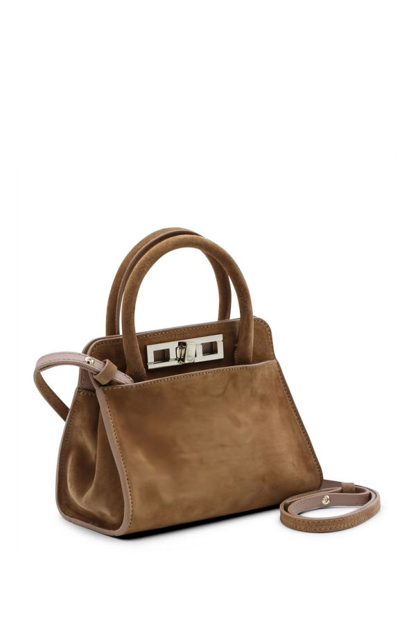 Fabiana Filippi Suede Leather Handbag Tote - Leather Brown