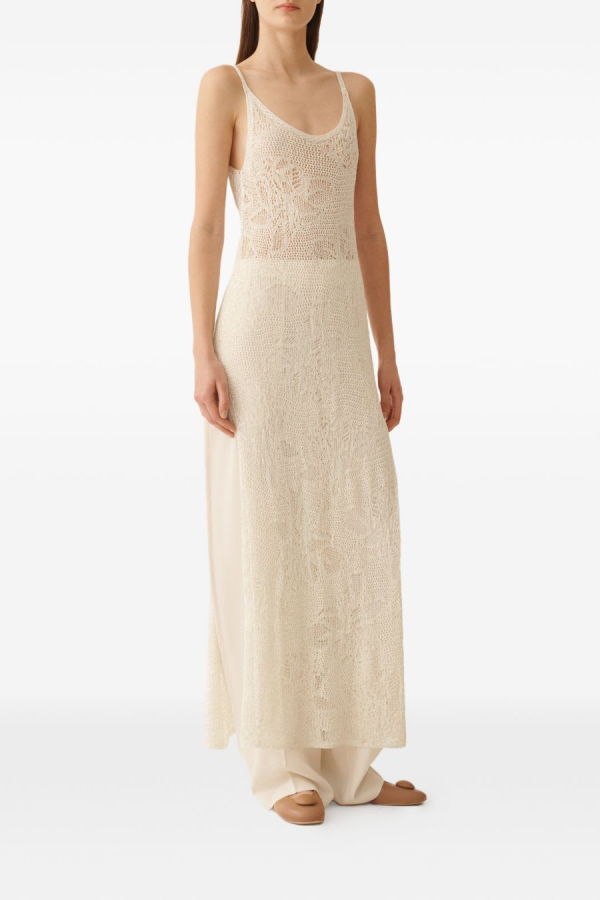 Fabiana Filippi Crochet Midi Dress - White