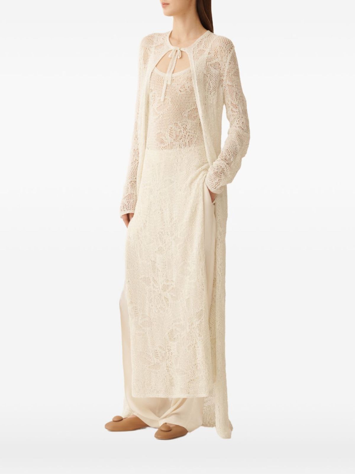 Fabiana Filippi Crochet Midi Dress - White - Image 3 of 5