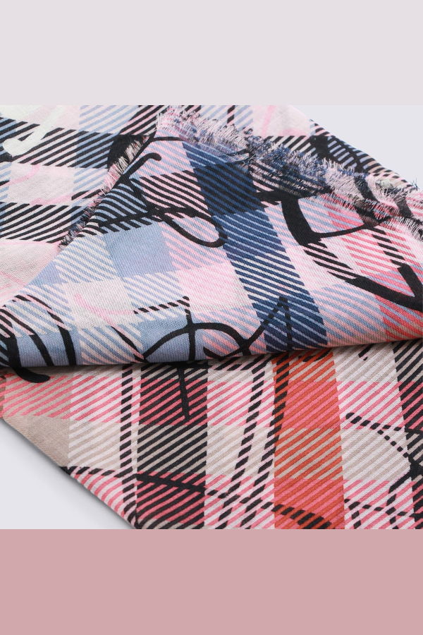 Vivienne Westwood Wool Check Scarf - Pink