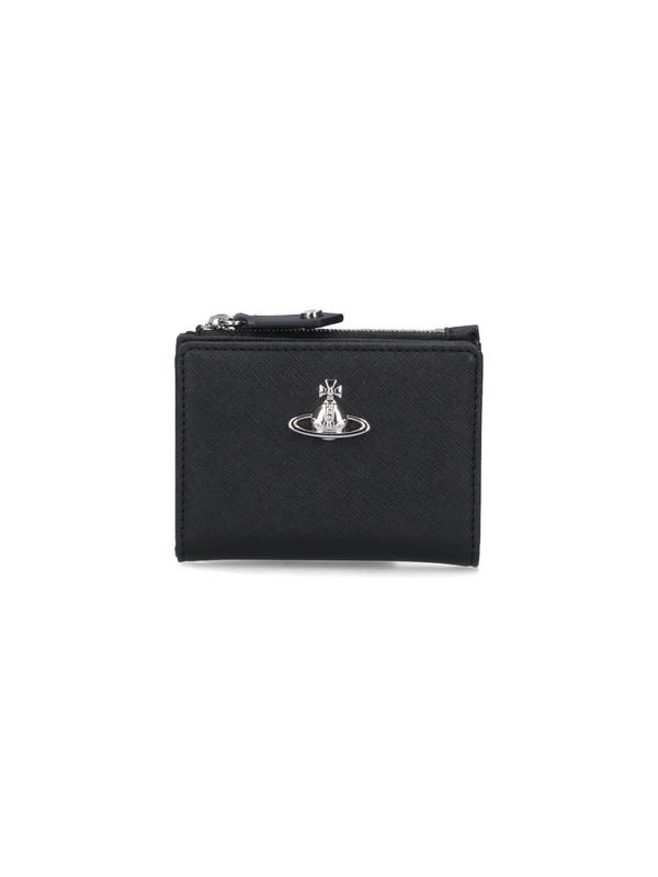 Vivienne Westwood Victoria Zip Card Holder Wallet - Black | Garmentory