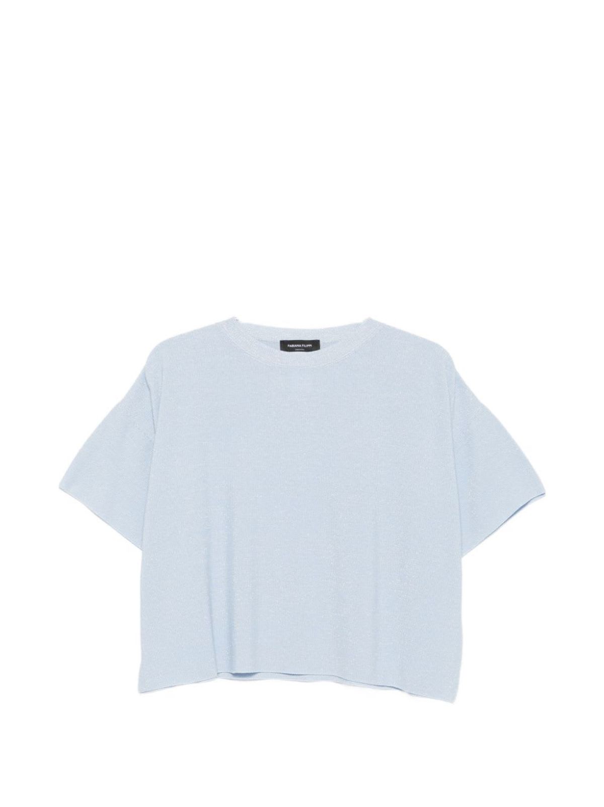 Fabiana Filippi Cotton T-Shirt - Clear Blue - Image 1 of 5