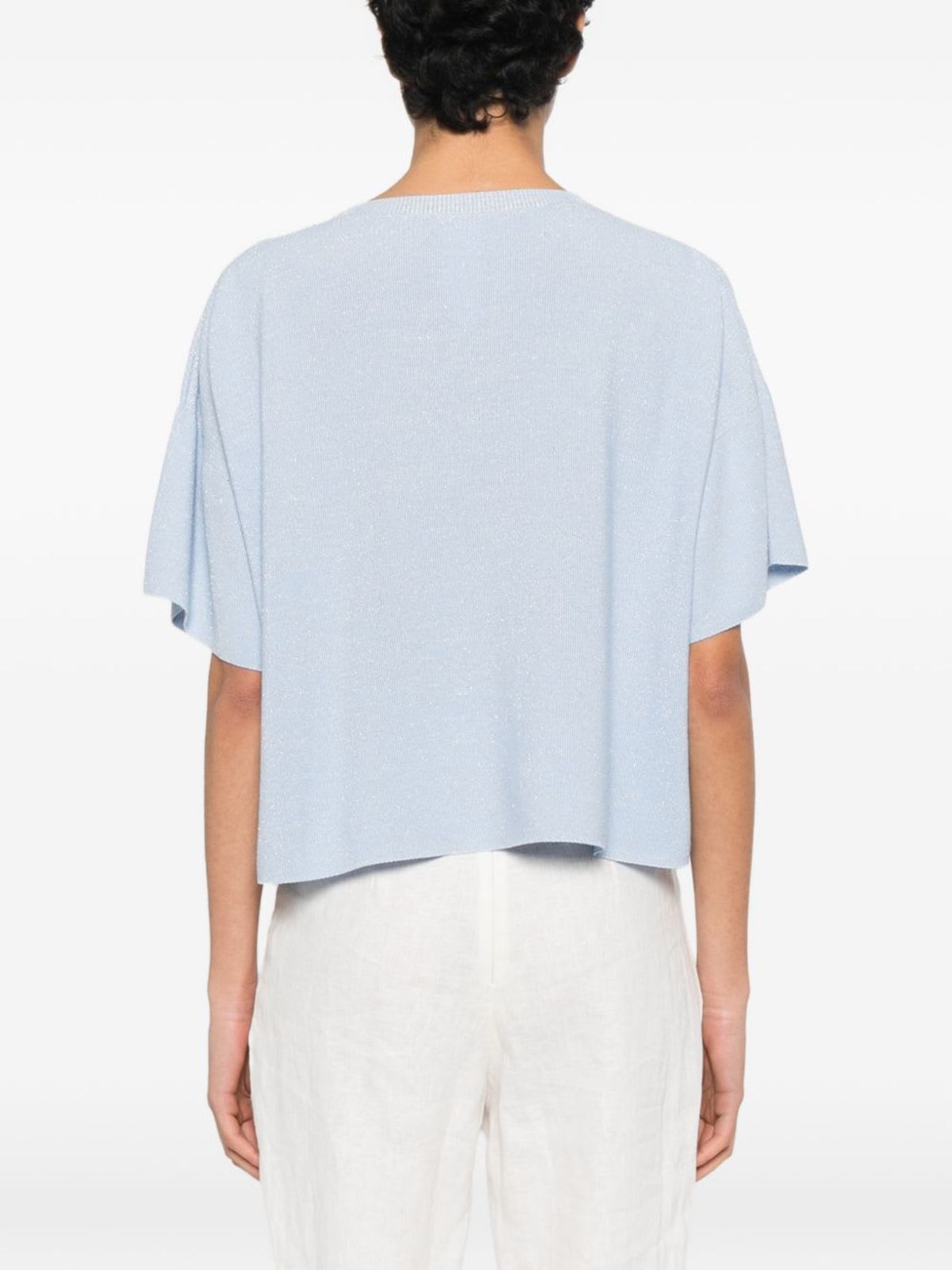 Fabiana Filippi Cotton T-Shirt - Clear Blue - Image 5 of 5