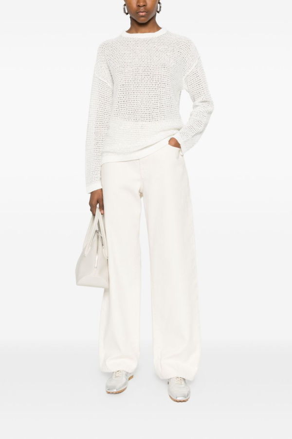 Fabiana Filippi Cotton Crewneck Sweater - White