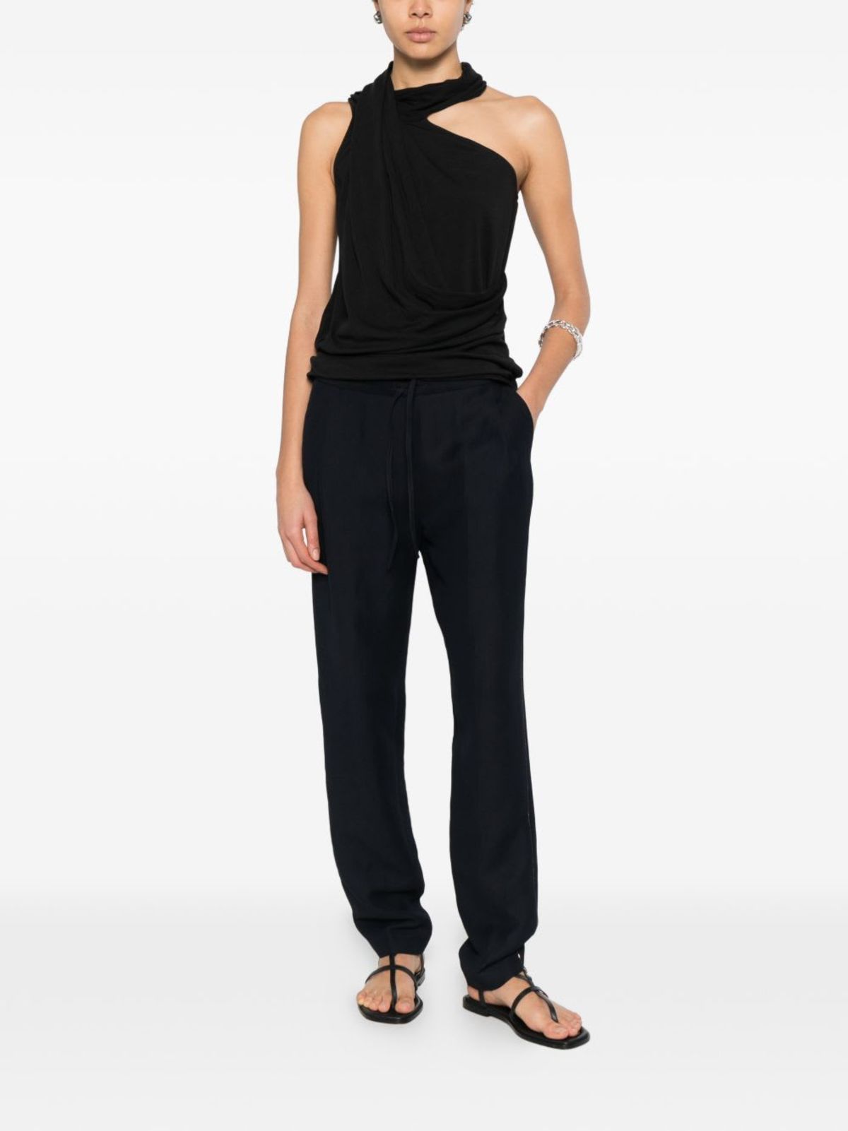 Fabiana Filippi Linen Blend Pants - Blue - Image 2 of 5