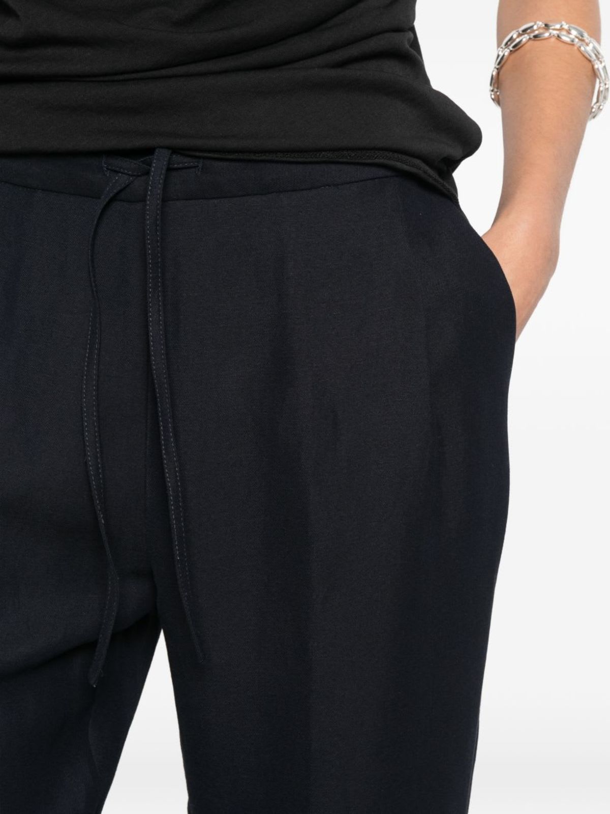 Fabiana Filippi Linen Blend Pants - Blue - Image 3 of 5