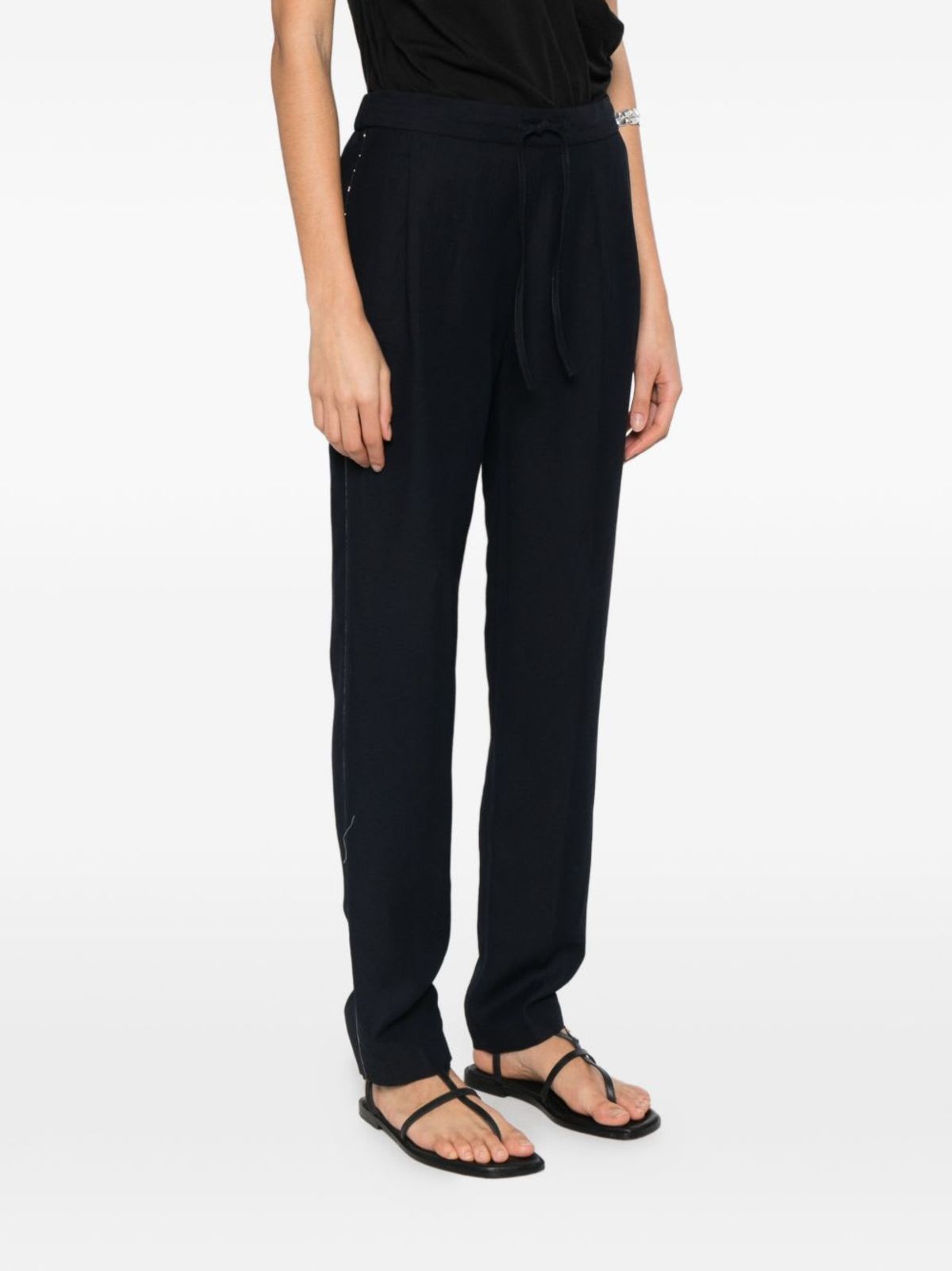 Fabiana Filippi Linen Blend Pants - Blue - Image 5 of 5