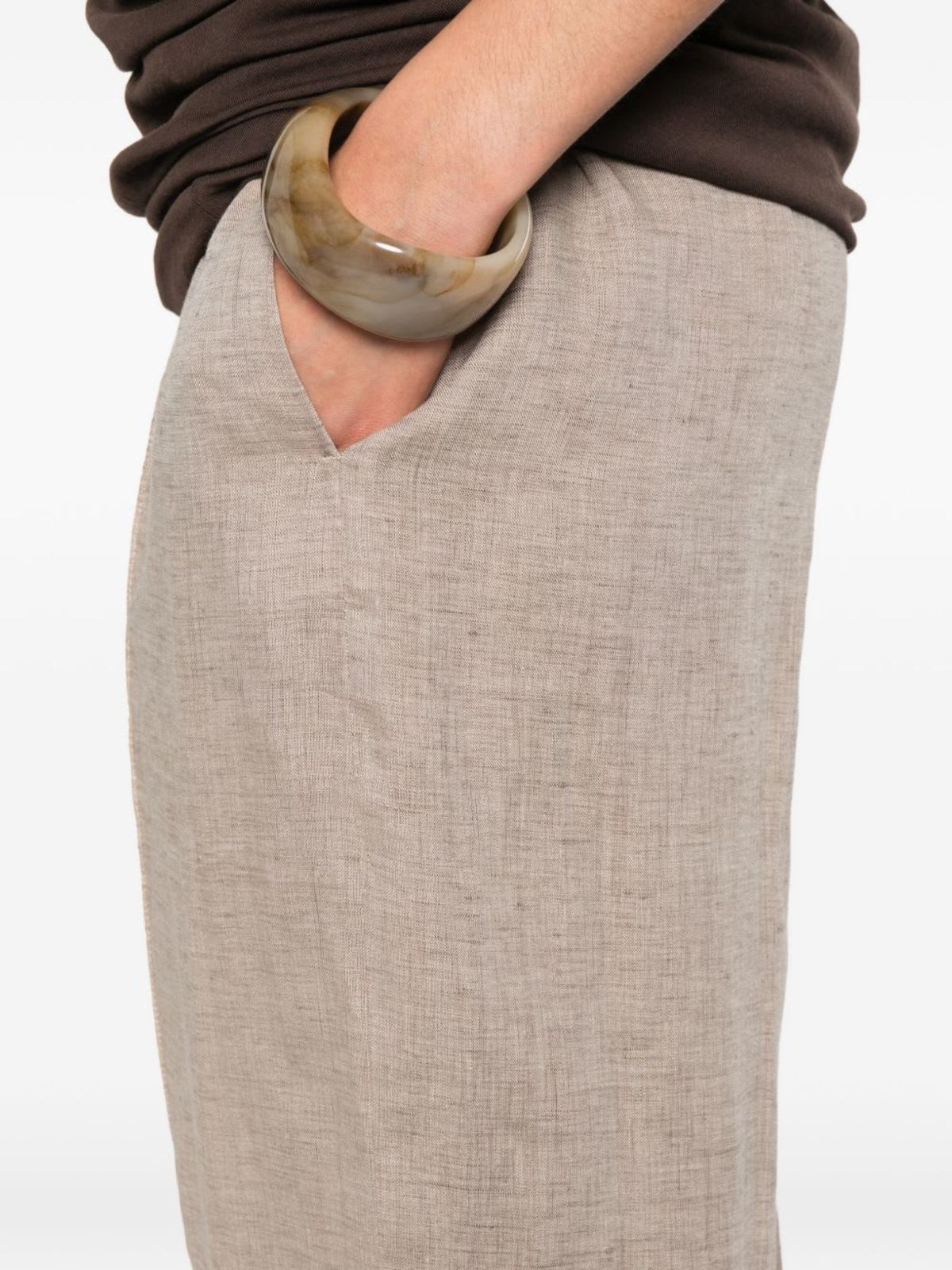 Fabiana Filippi Linen Trousers - Dove Grey - Image 4 of 5