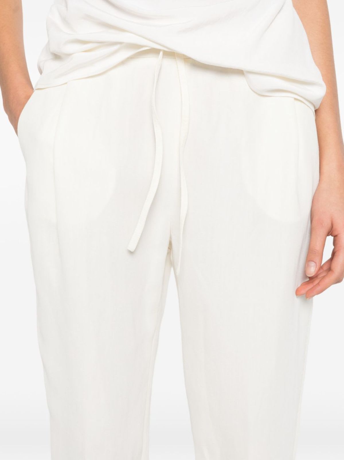 Fabiana Filippi Line Blend Trousers - White - Image 2 of 5