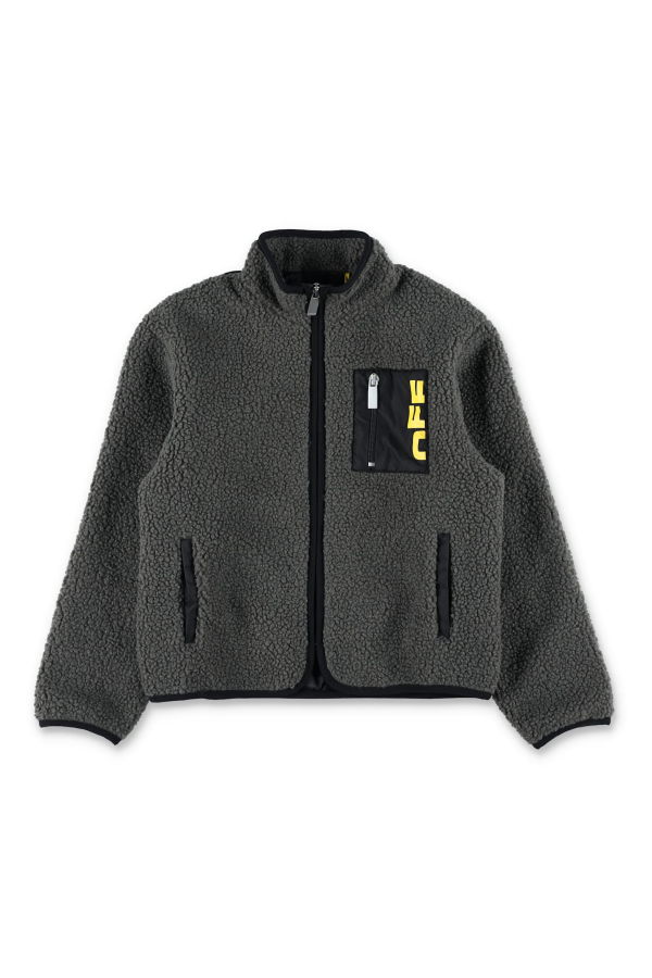KIDS Off-White Zip Teddy Jacket - Gray