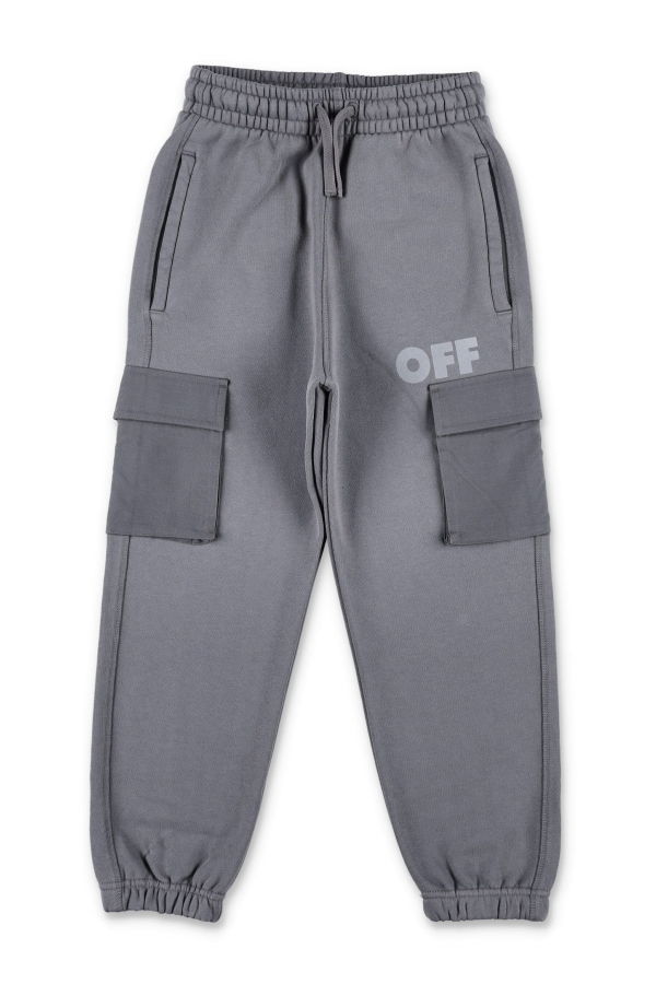 KIDS Off-White Grey Cargo Jogger Pants - Gray