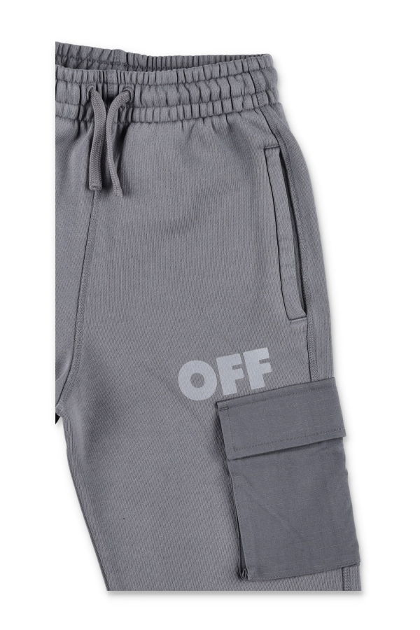 KIDS Off-White Grey Cargo Jogger Pants - Gray
