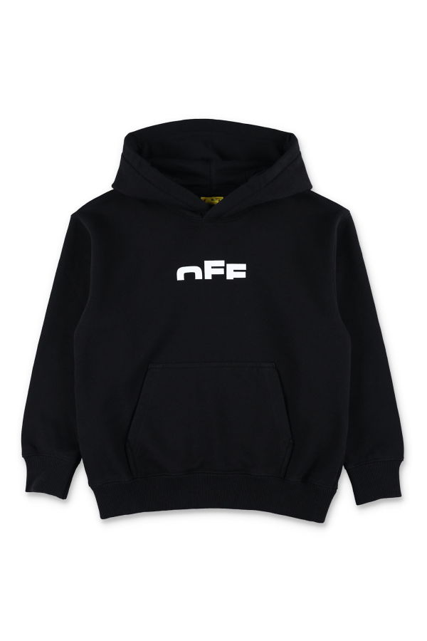 KIDS Off-White Black Logo Hoodie - Black
