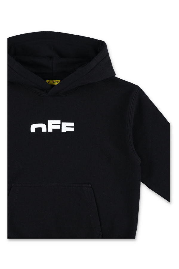KIDS Off-White Black Logo Hoodie - Black