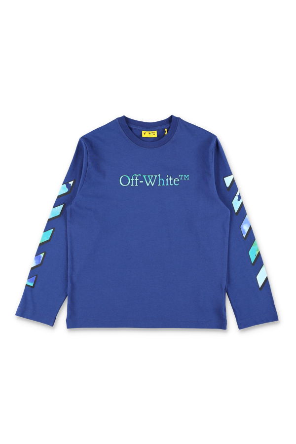 KIDS Off-White Logo Stripe Long-Sleeve T-Shirt - Bluette