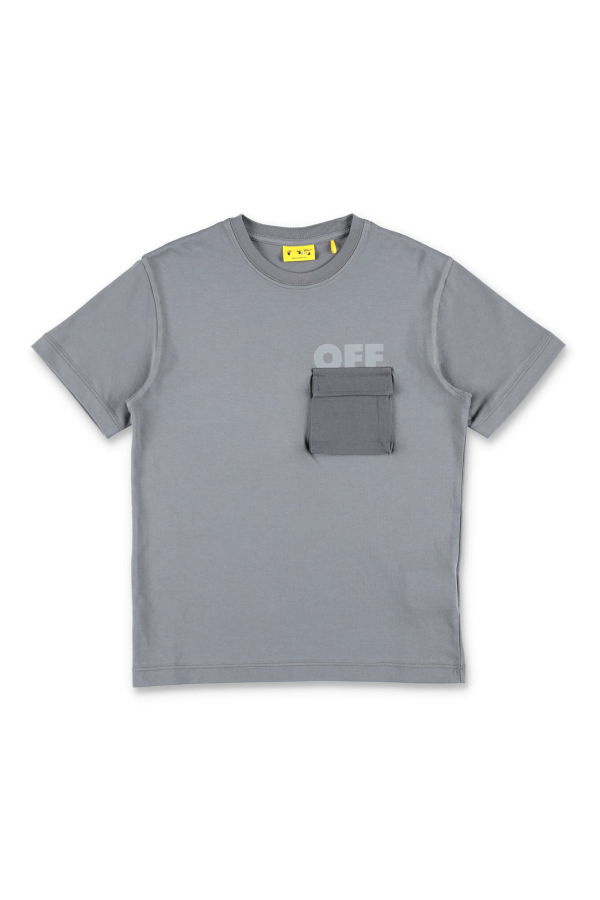 KIDS Off-White T-Shirt With Pocket Top - Gray