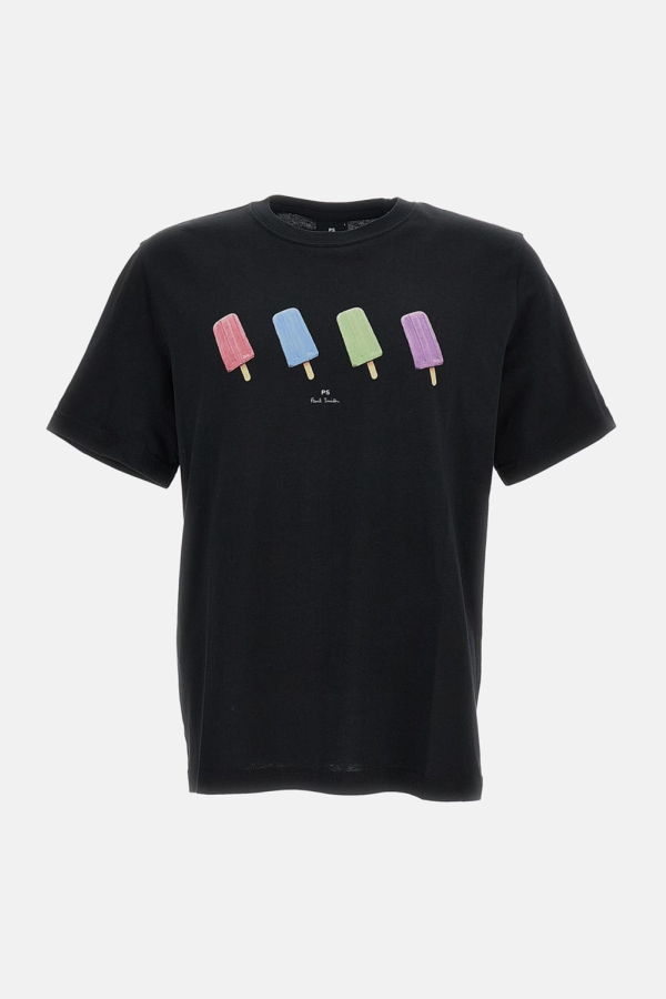 PAUL SMITH Short-Sleeve T-Shirt With A Print - Black
