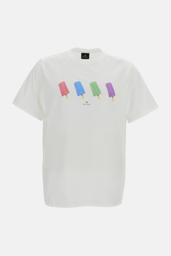 PAUL SMITH Short Sleeve T-shirt With A Print T-Shirt - White