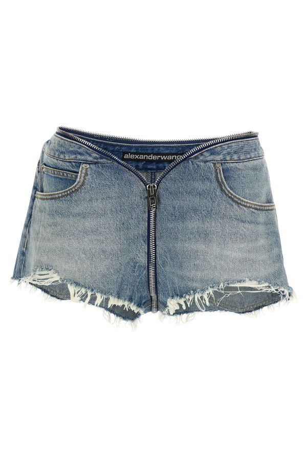 ALEXANDER WANG Zip V-Waist Shorts - Light Blue