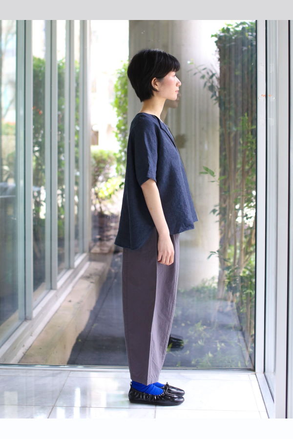 Evam Eva Linen Tucked Pullover