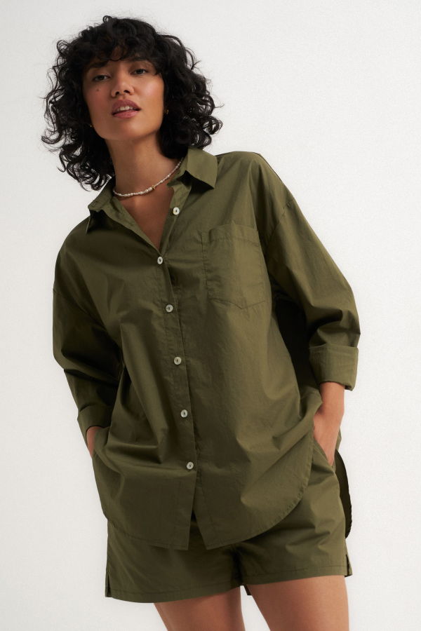 Be Idle Poplin Button Down Shirt