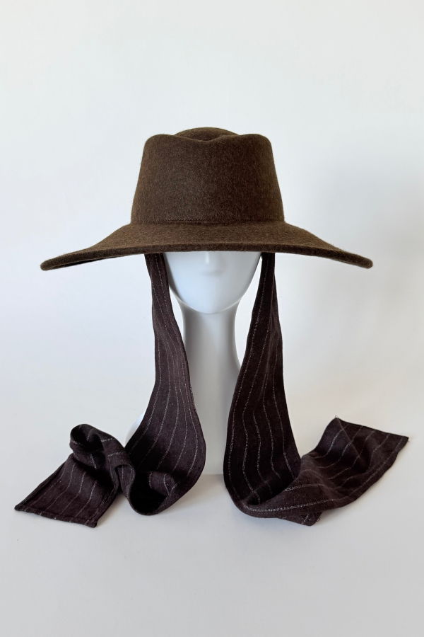 Clyde Dai Hat w. Scarves - Brown Melange