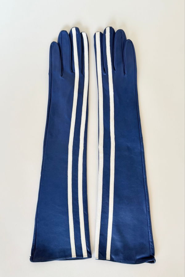 Clyde Racing Gloves - Blue/White Stripes