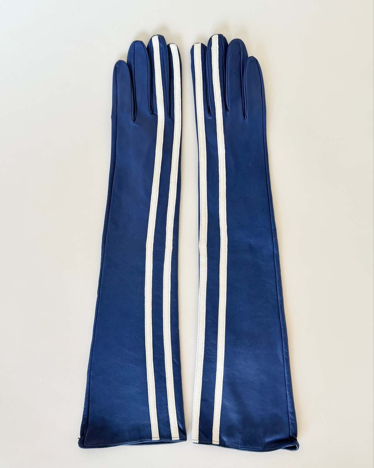 Clyde Racing Gloves - Blue/White Stripes - Image 2 of 6