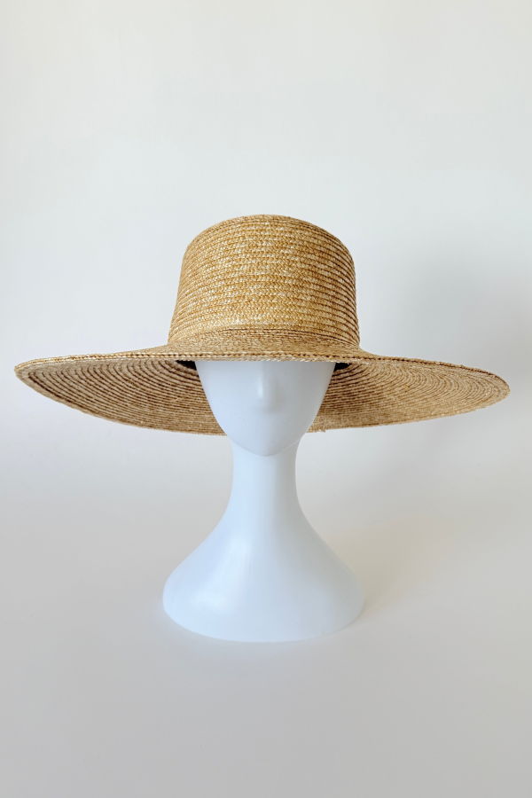 Clyde Wide Brim Flat Top Hat - Natural