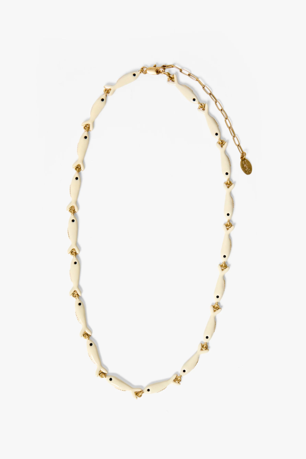 Clare V. Enamel Sardine Necklace - Gold