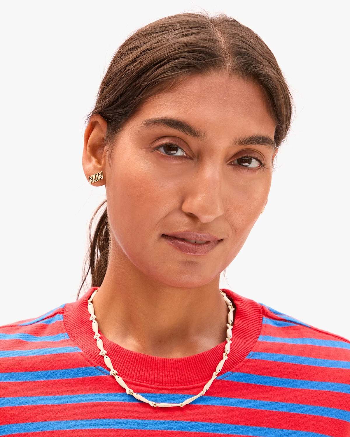 Clare V. Enamel Sardine Necklace - Gold - Image 2 of 2