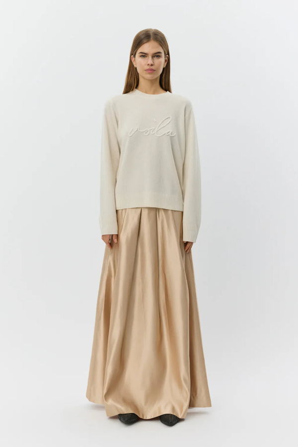 Sofie Schnoor Emmy Satin Maxi Skirt - Light Beige