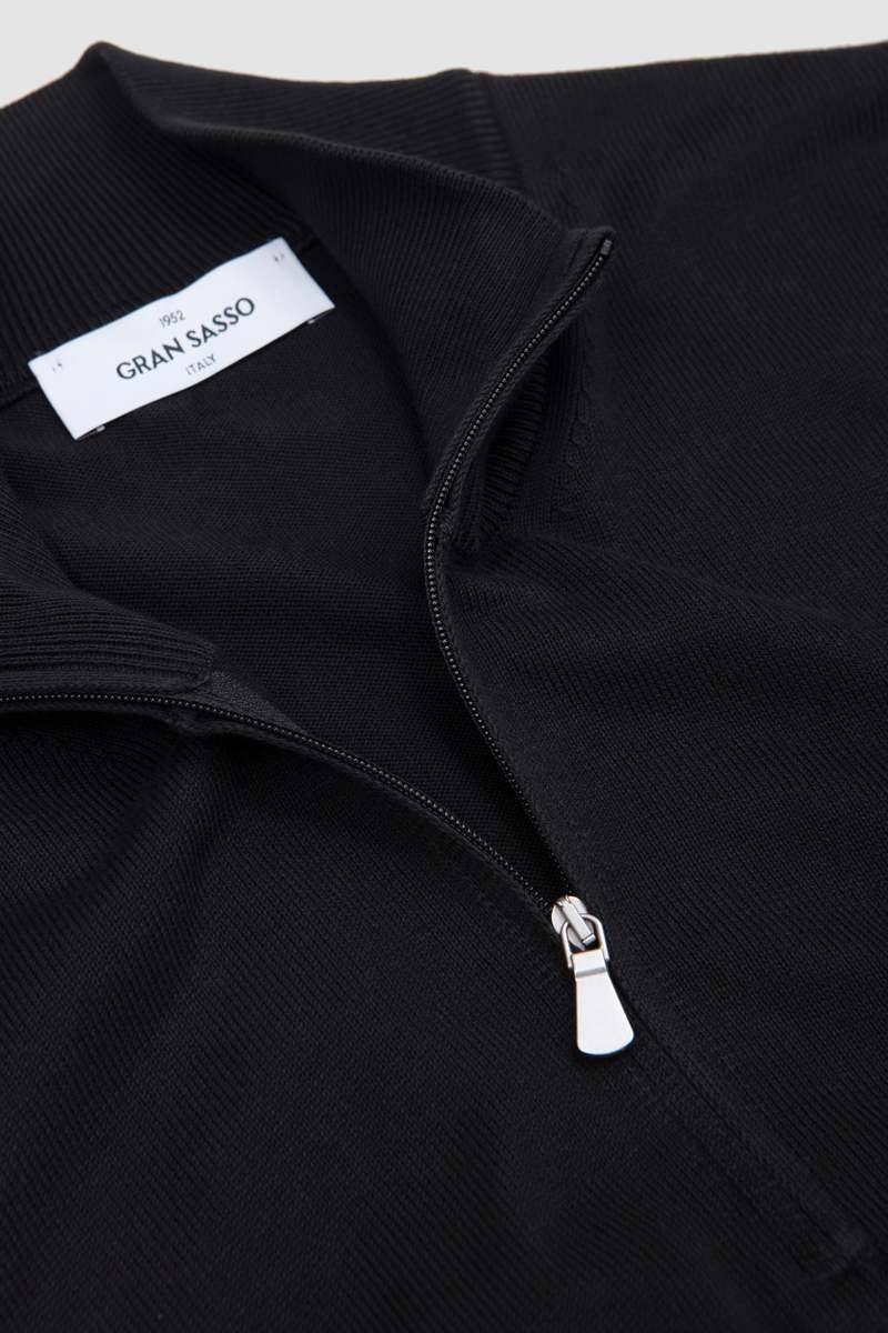 Gran Sasso Egyptian Cotton Half Zip Mock Neck Sweater