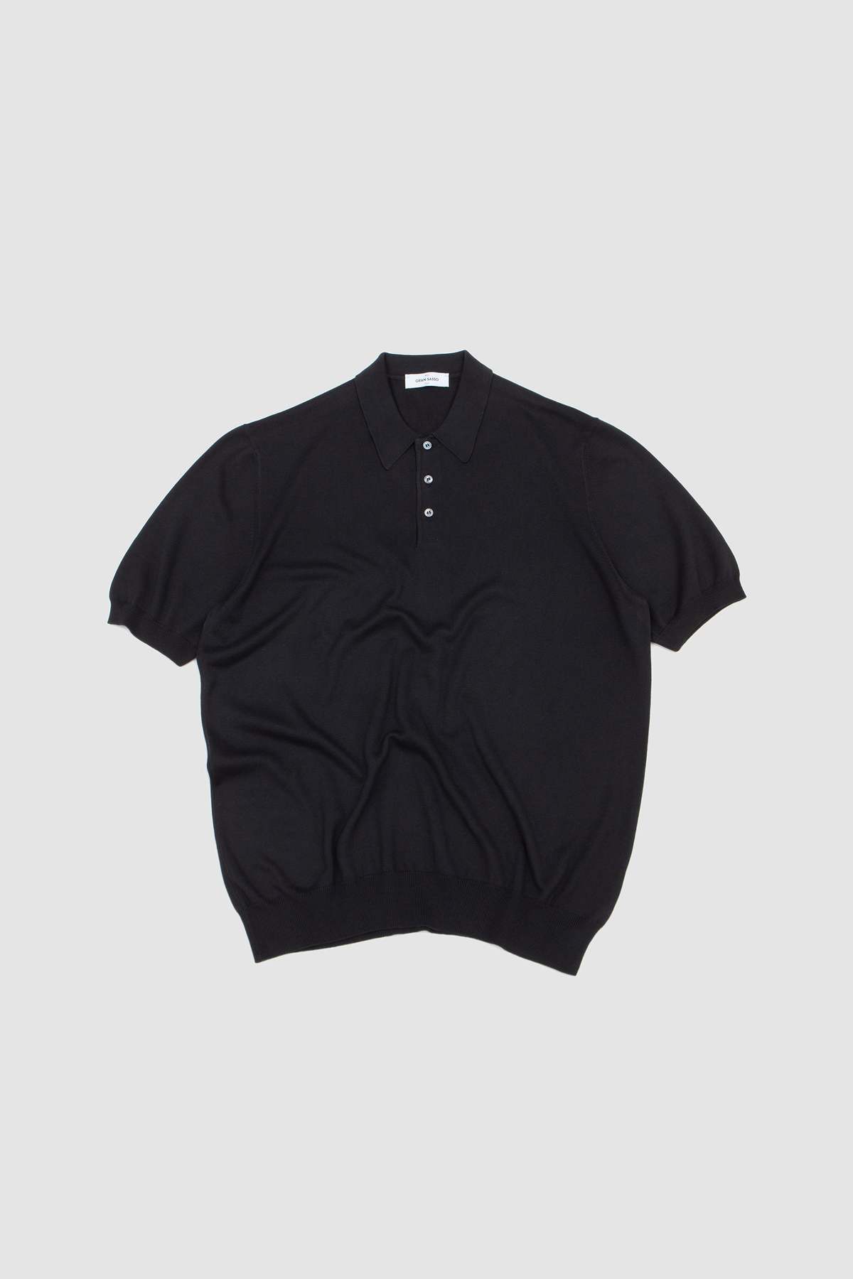 Gran Sasso Egyptian Cotton Polo Neck Sweater - Navy - Image 1 of 5