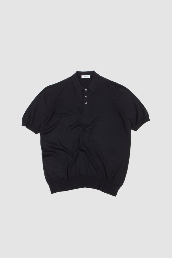 Gran Sasso Egyptian Cotton Polo Neck Sweater - Navy