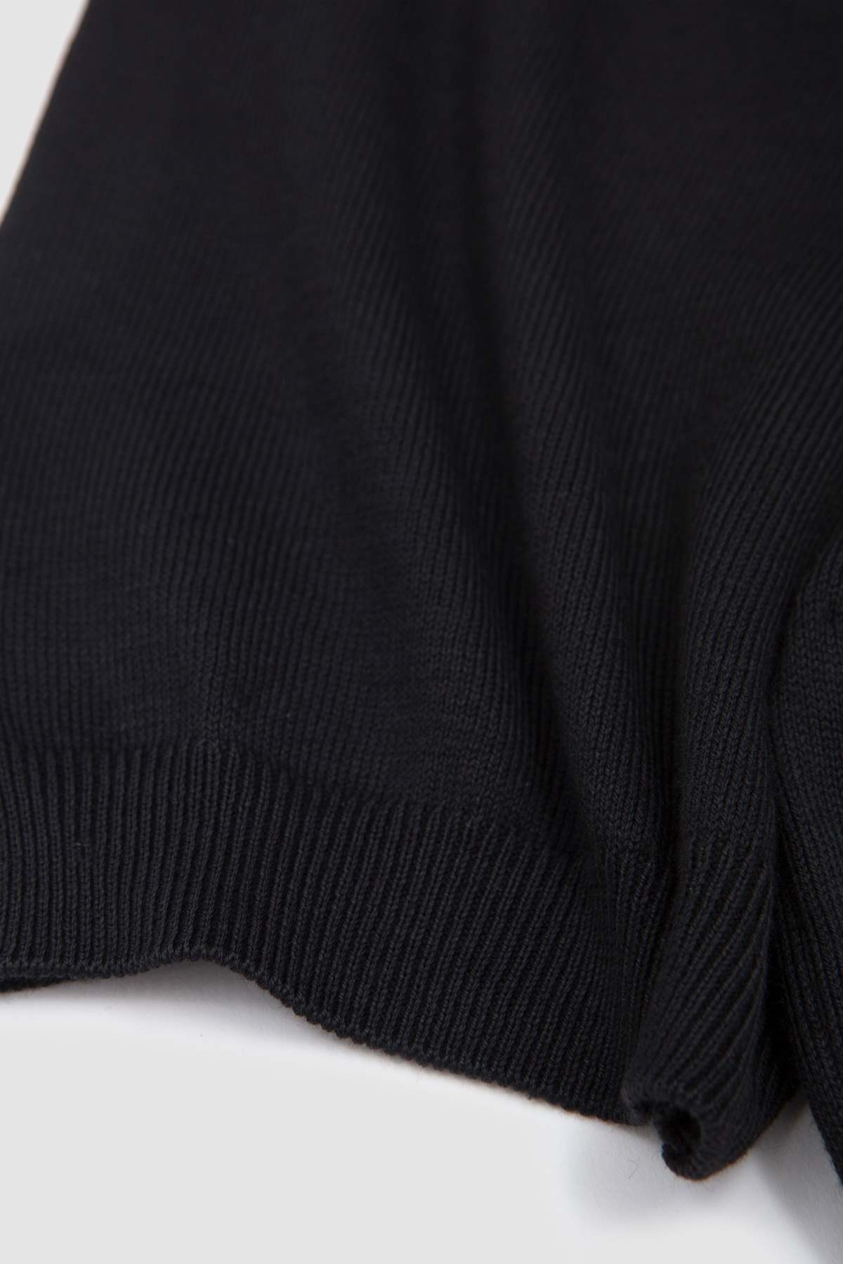 Gran Sasso Egyptian Cotton Polo Neck Sweater - Navy - Image 4 of 5
