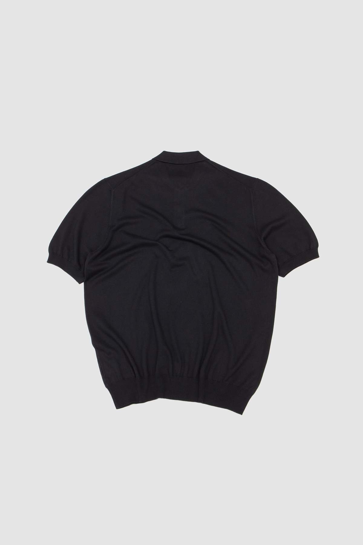 Gran Sasso Egyptian Cotton Polo Neck Sweater - Navy - Image 5 of 5