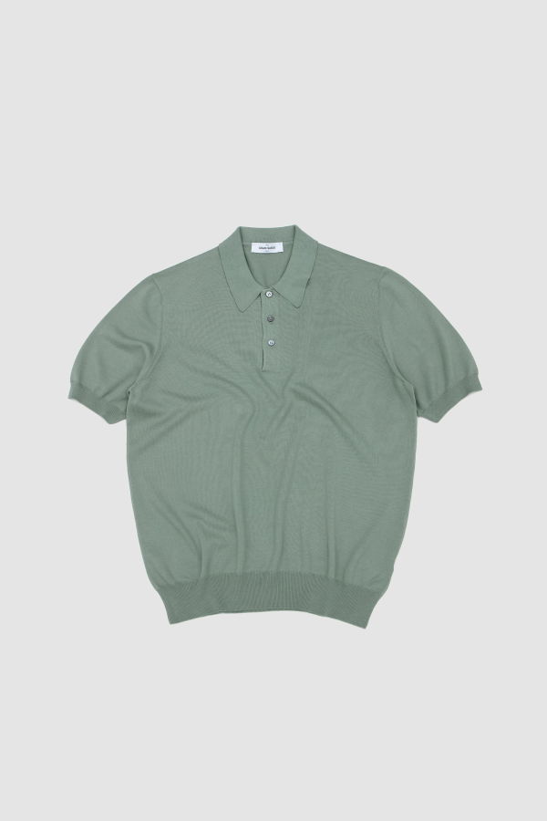 Gran Sasso Egyptian Cotton Polo Neck Sweater - Soft Green