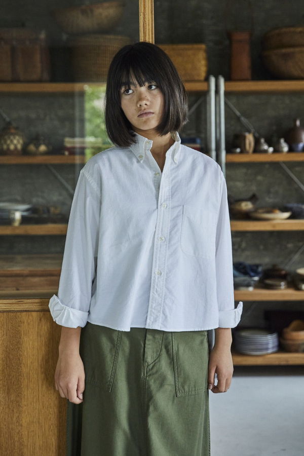 Orslow Short Button Down Shirt - White