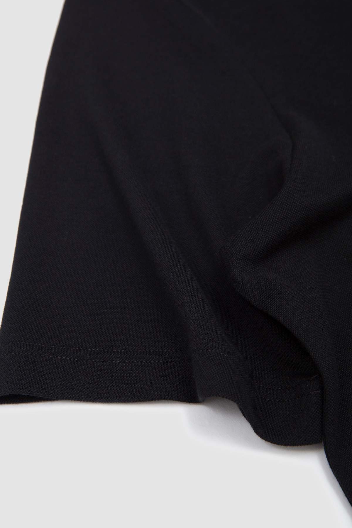 Gran Sasso Textured Cotton Crew Neck Tee - Black - Image 4 of 5