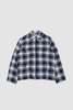 Universal Works Zip Shirt Textured Plaid Shirt - Navy - Thumbnail 1