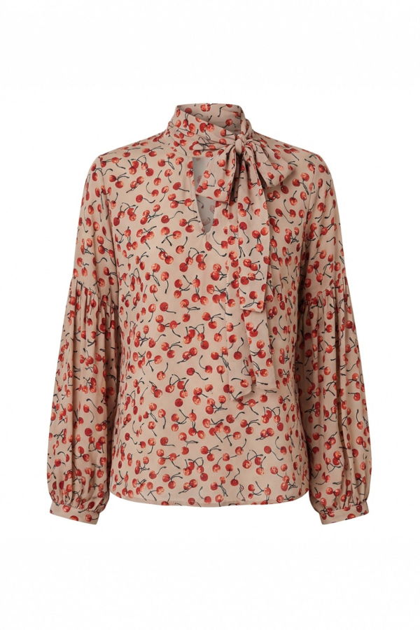 Le Superbe Cherry On Top Tie Blouse