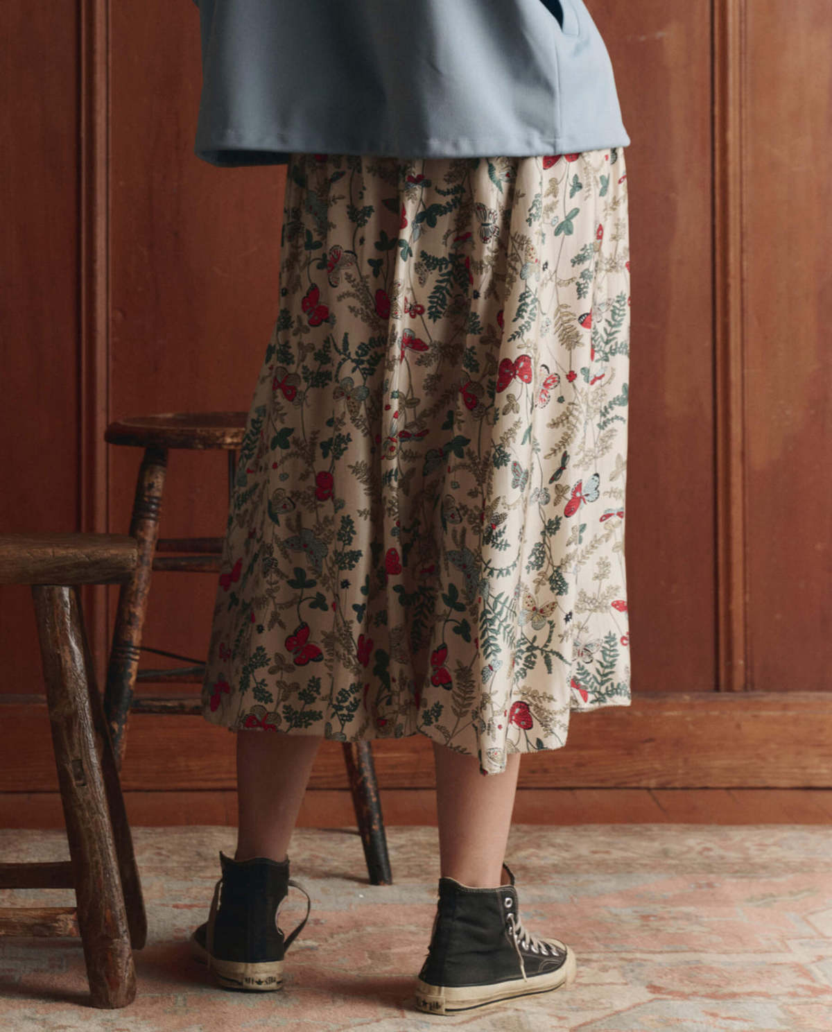The Great. Canary Skirt Floating Butterfly Print Skirt - Image 3 of 4