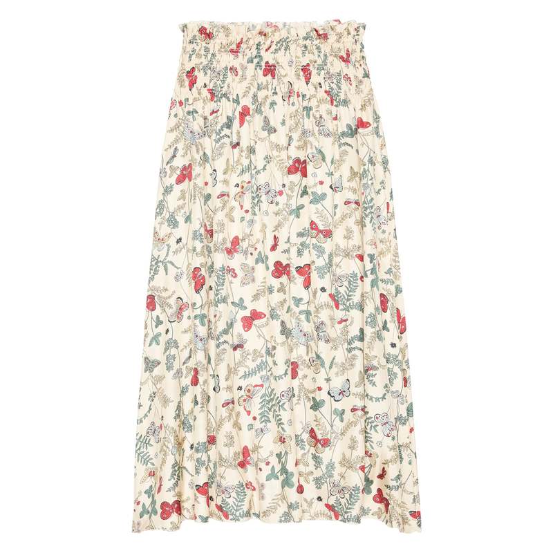 The Great. Canary Skirt Floating Butterfly Print Skirt
