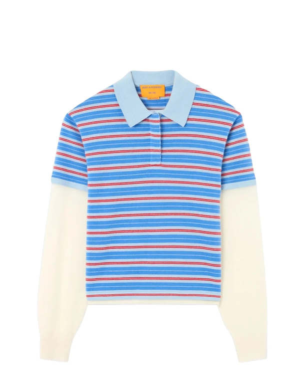 Guest in Residence Layered Stripe Rugby Top - Blue