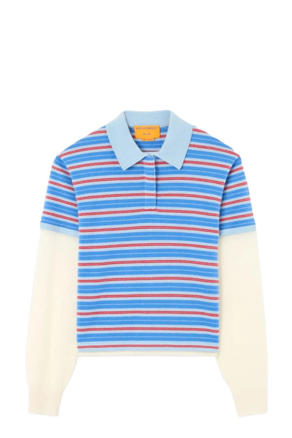 Guest in Residence Layered Stripe Rugby Top - Blue